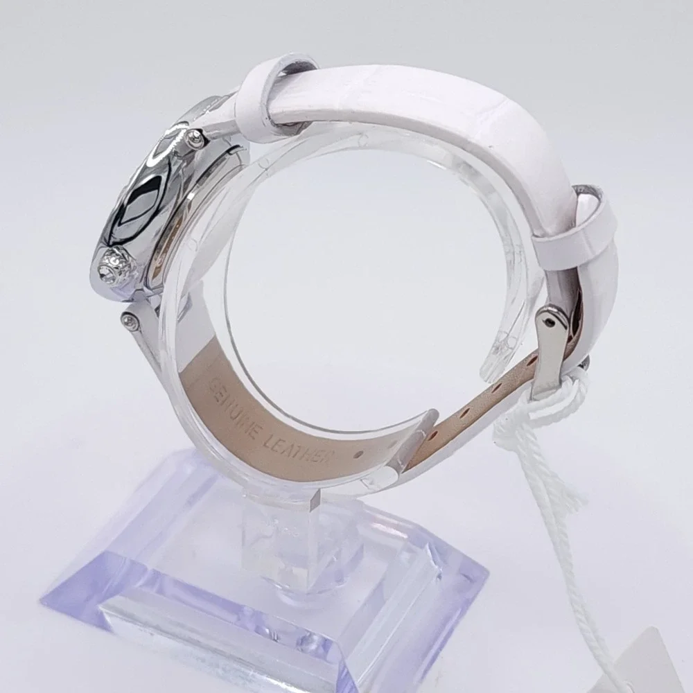 Invicta Celestial 70352 Womens Watch Silver Crystal White Leather 30mm New